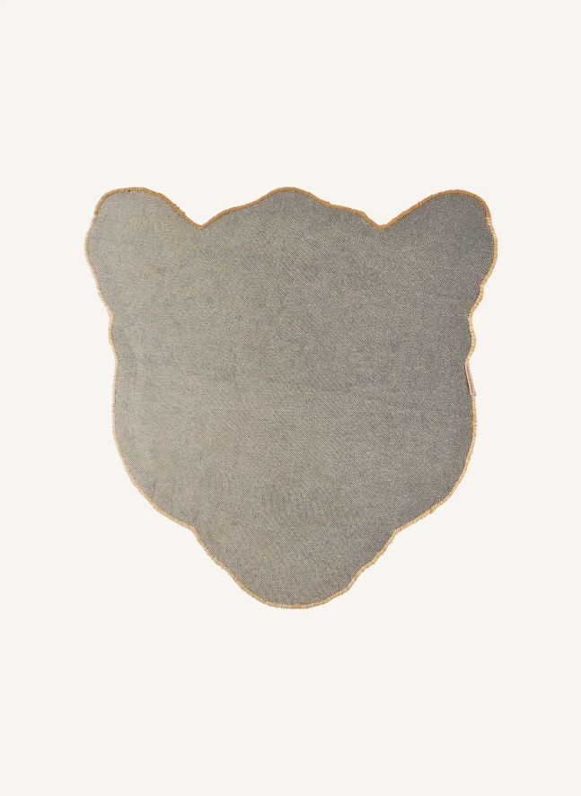 Tapis tête de léopard en laine Himani  | Marron