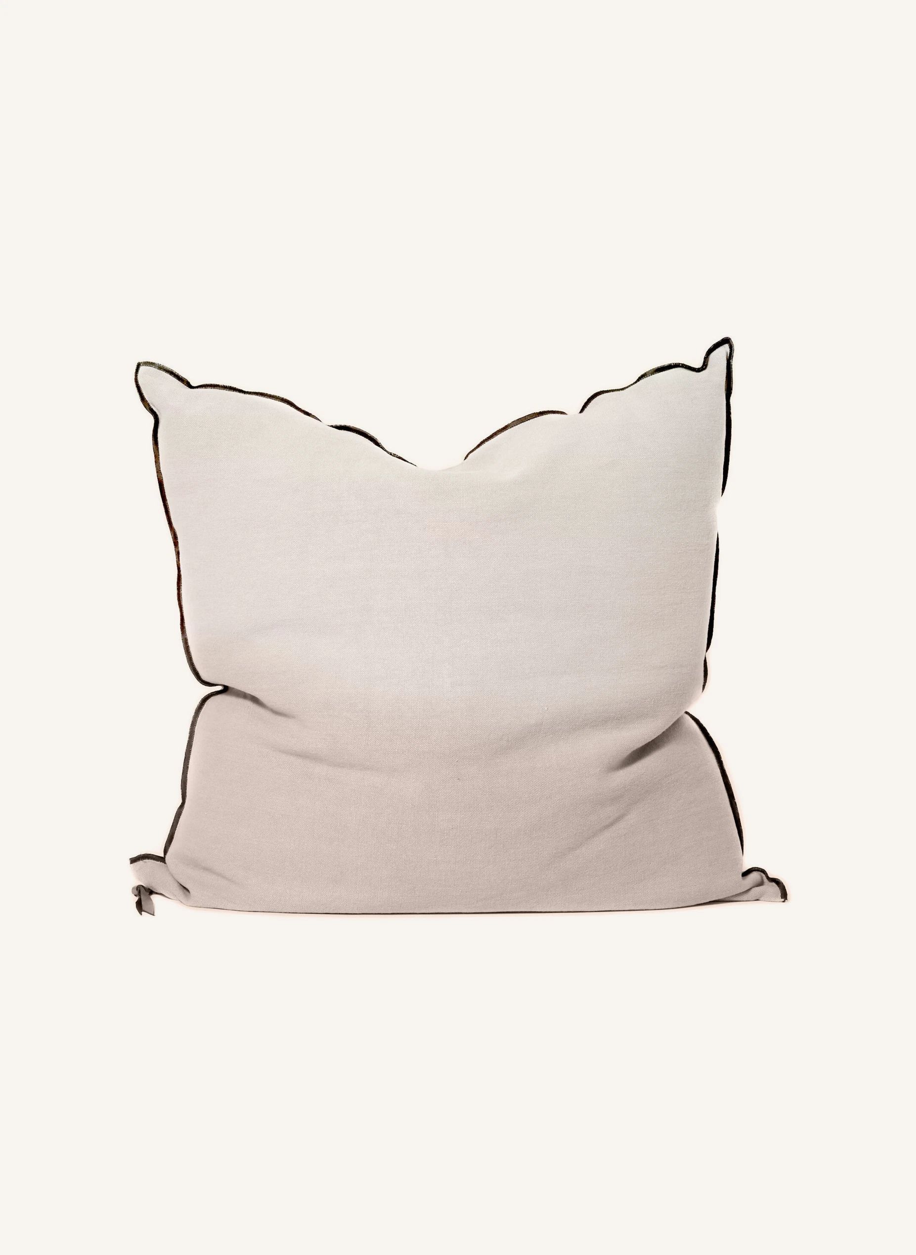 Coussin Vice Versa Black Line en lin stone washed | FiorediLatte- Image produit n°0