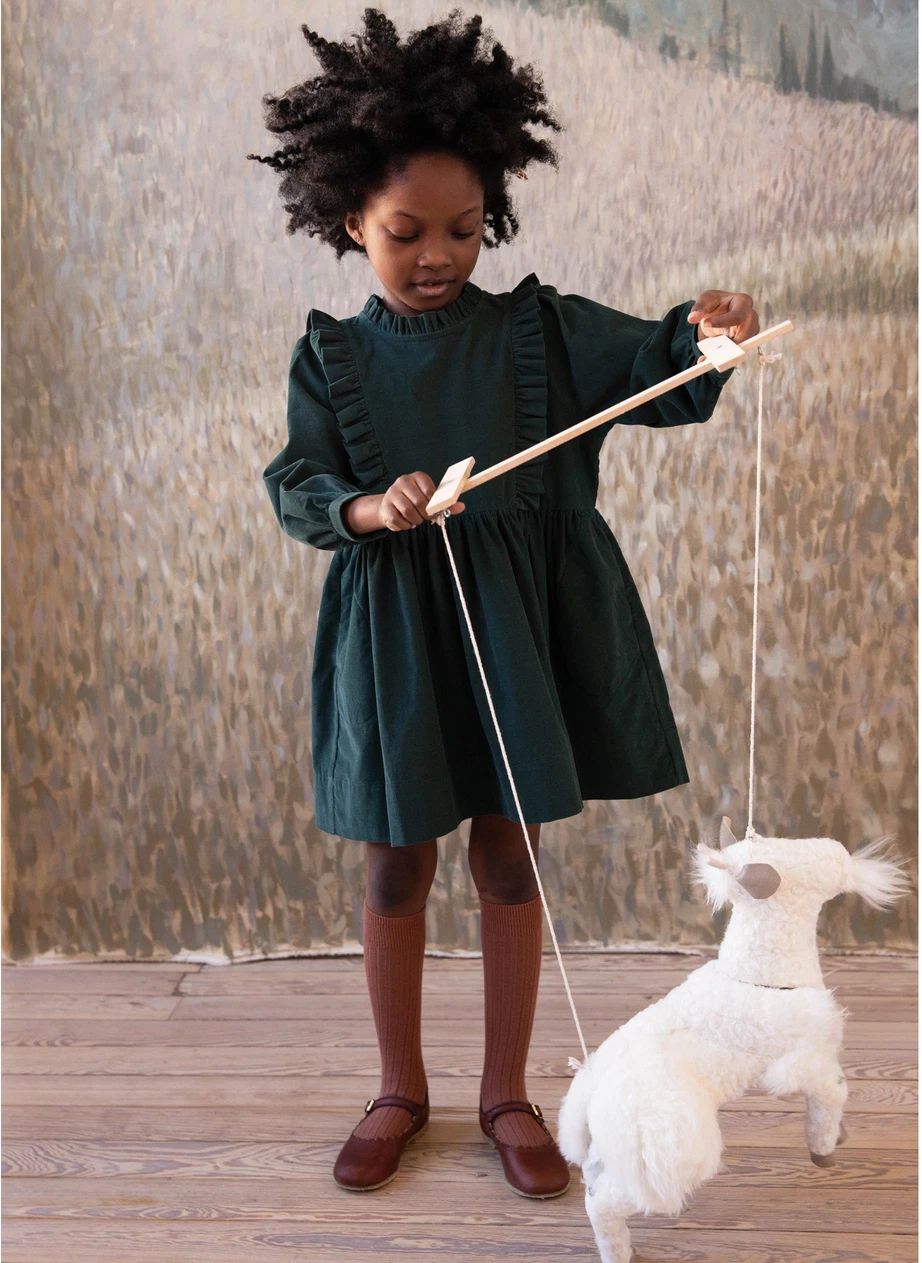 Vestido de terciopelo Percy | Verde Oscuro- Imagen del producto n°1