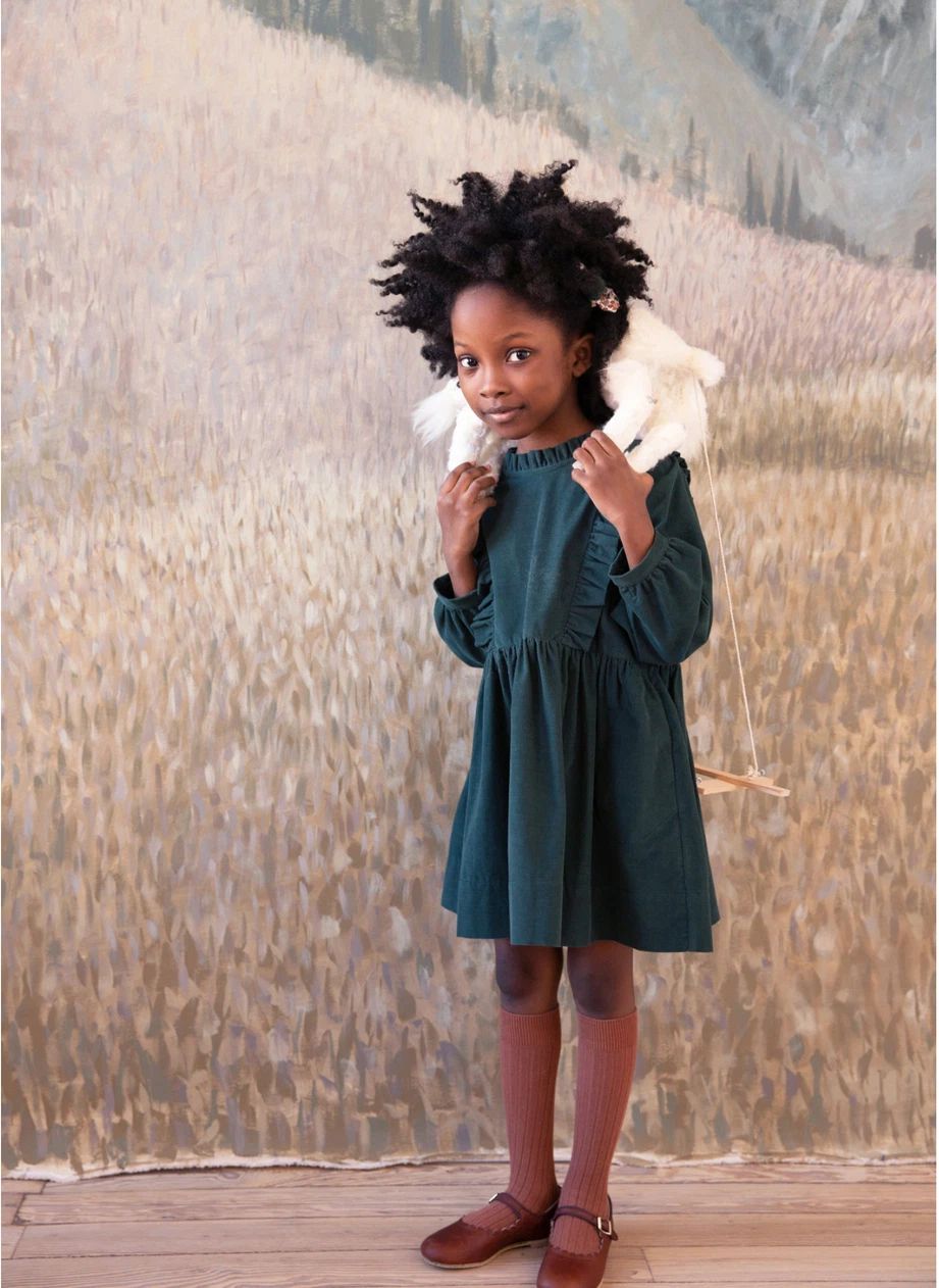 Vestido de terciopelo Percy | Verde Oscuro- Imagen del producto n°2