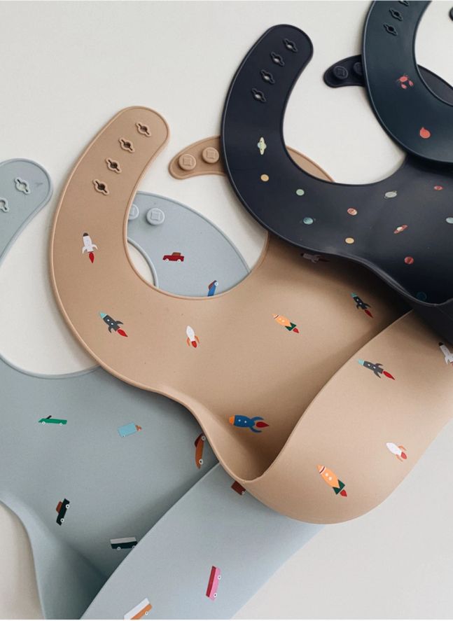 Bavoir en silicone | Noisette