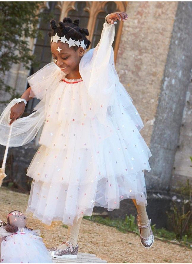 Déguisement Ange en tulle avec couronne