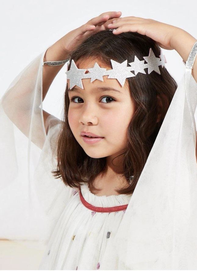 Déguisement Ange en tulle avec couronne