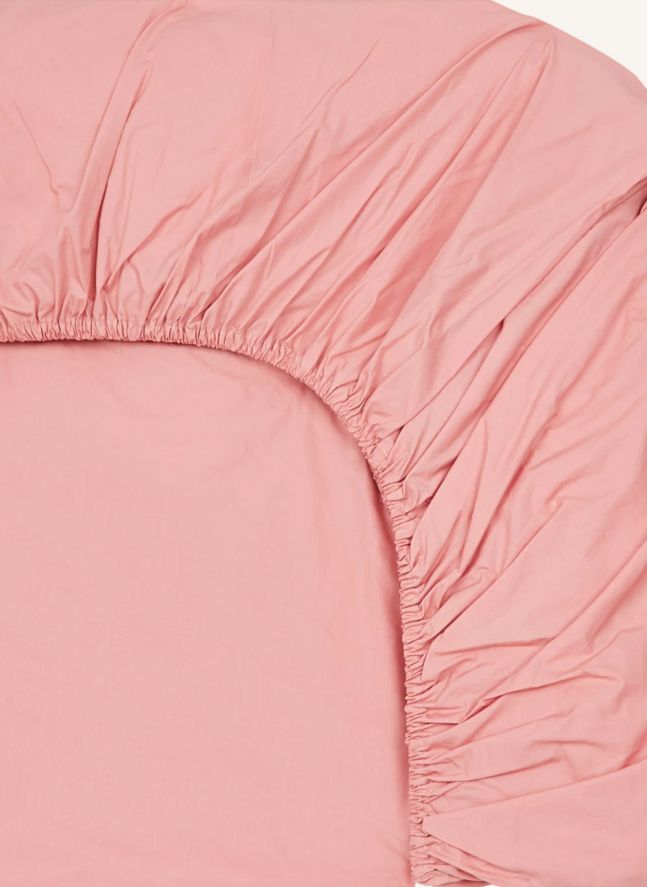 Drap-housse en percale organique | Rose poudré