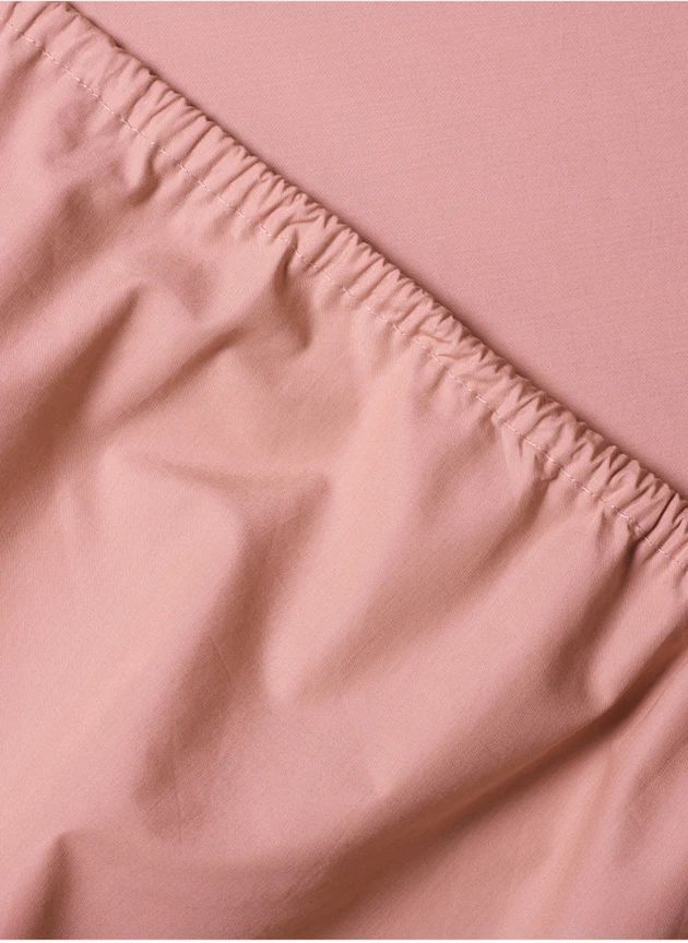 Drap-housse en percale organique | Rose poudré