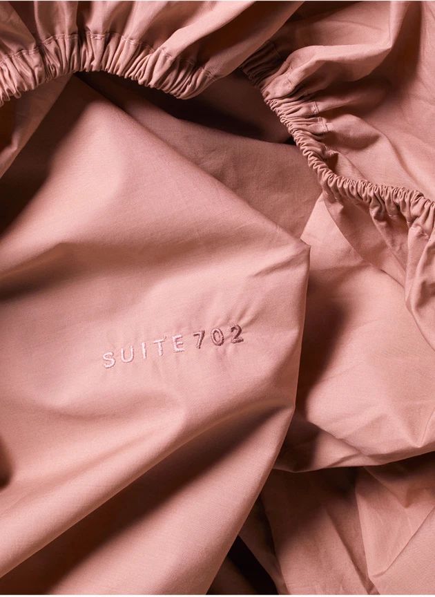 Drap-housse en percale organique | Rose poudré