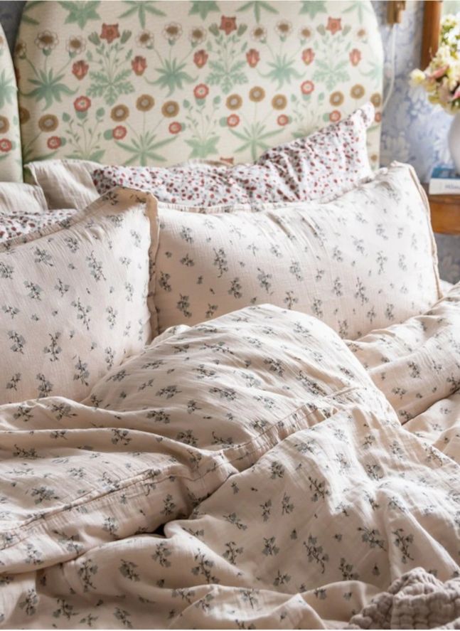 Bluebell Cotton Chiffon Duvet Cover | Cream