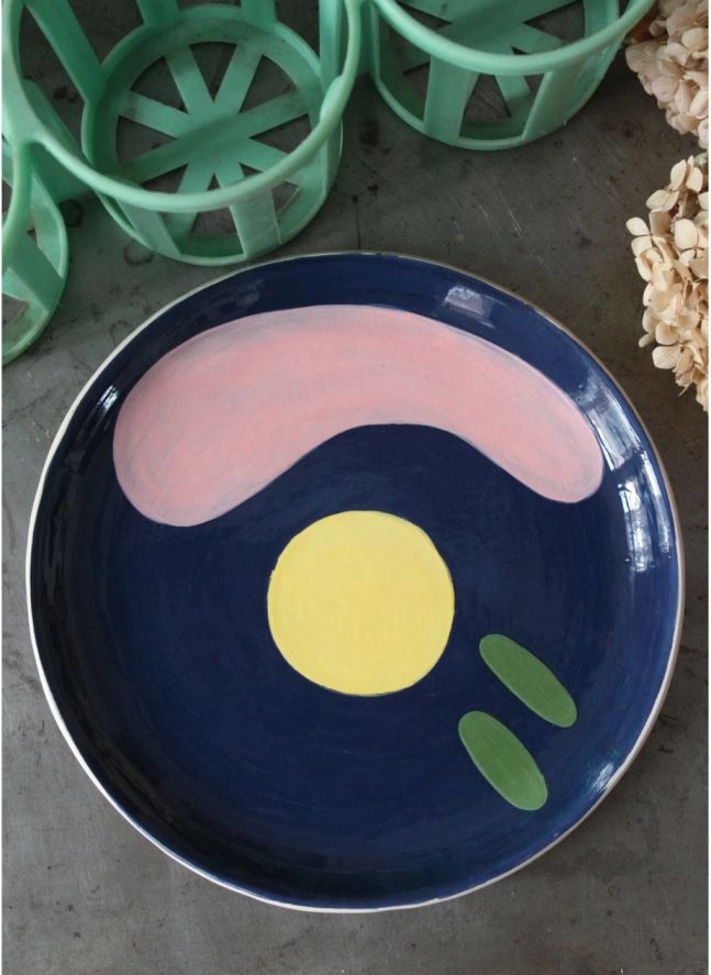 Daphné Ceramic Plate | Blue
