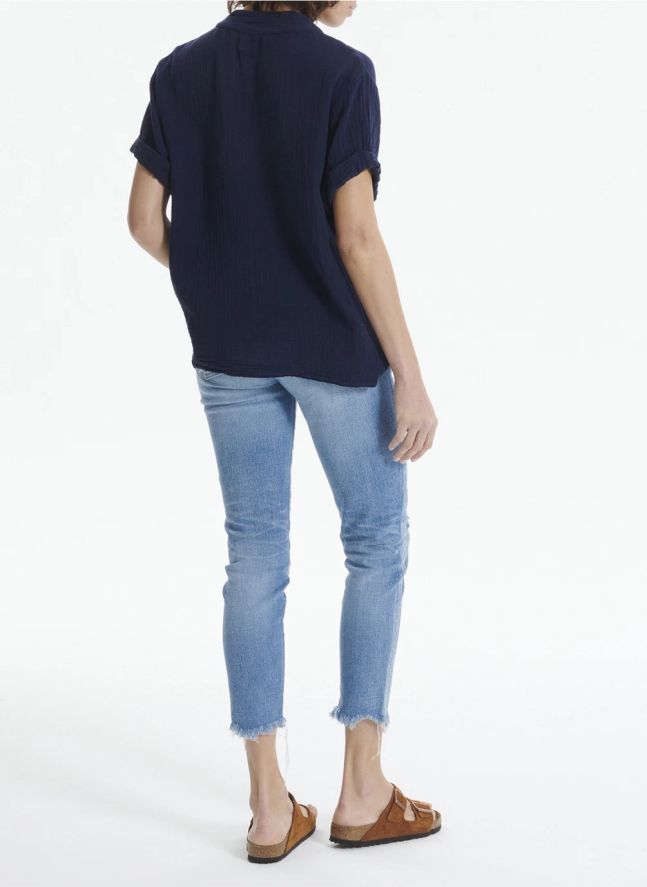 Top Avery Gaze de Coton | Bleu marine