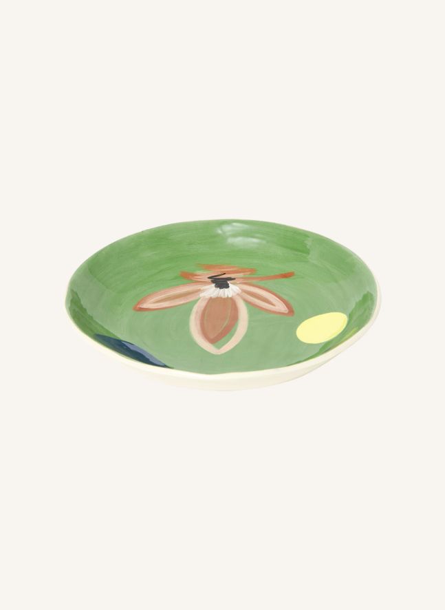 Daphné Flower Ceramic Shallow Bowl | Green