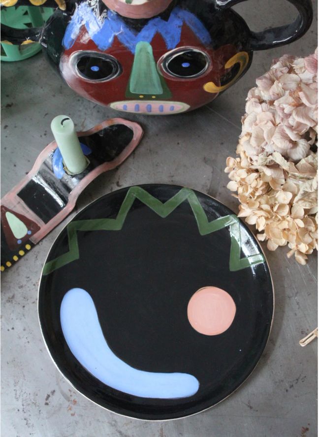 Milos Ceramic Plate | Black