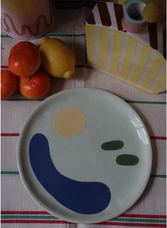 Daphné Ceramic Plate | Mint Green