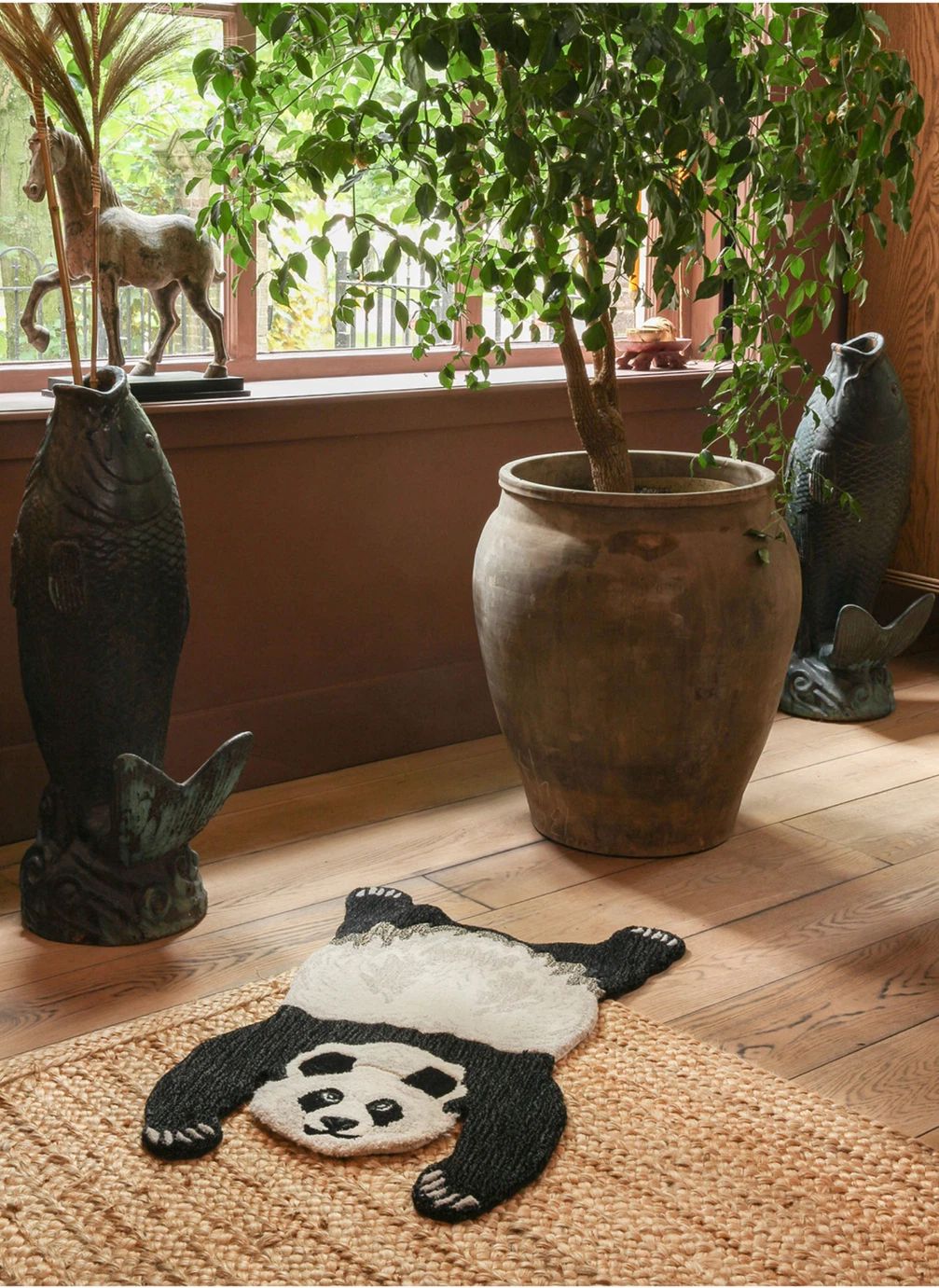 Tapis Panda en laine | Ecru- Image produit n°1