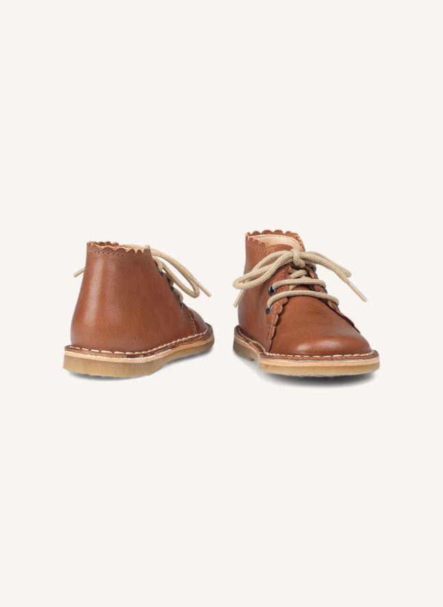 Scallop Boots | Cognac