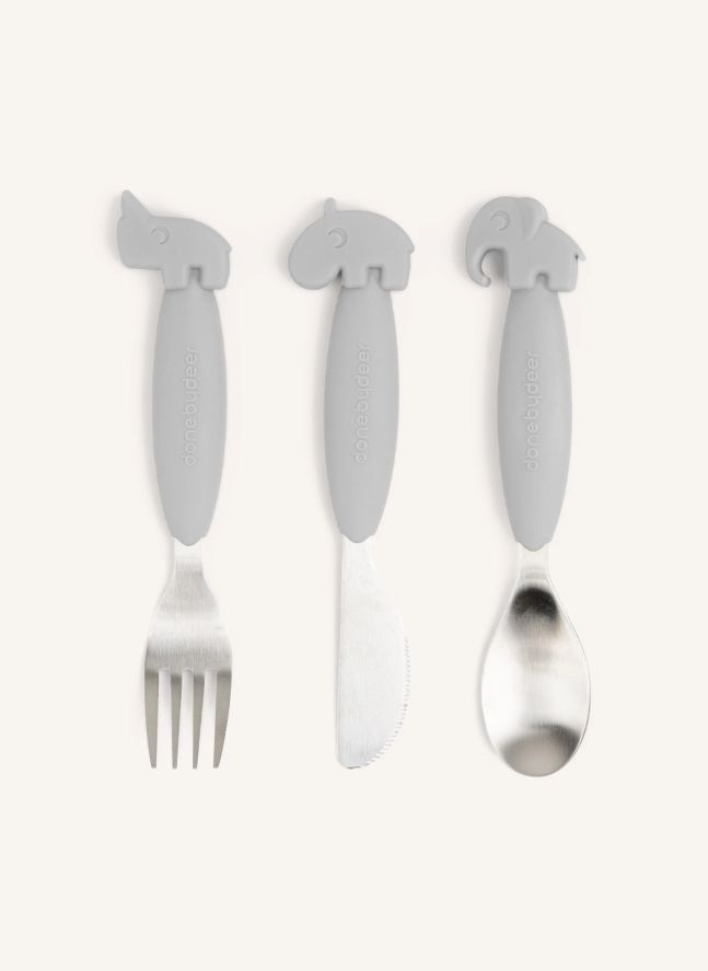 Couverts Easy-grip Deer friends | Gris