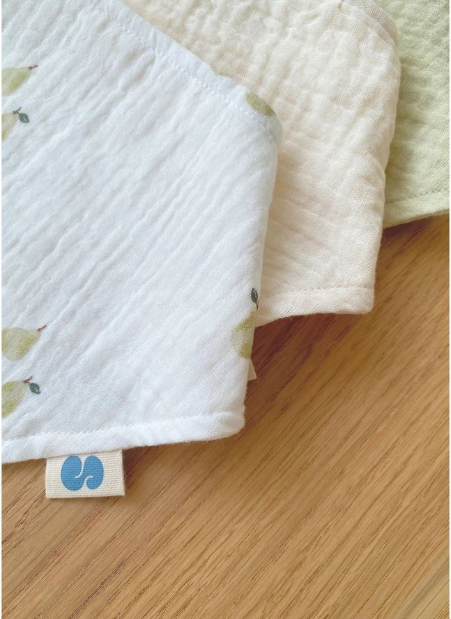 Bavoirs bandana Garden en coton bio - Set de 3 | Garden