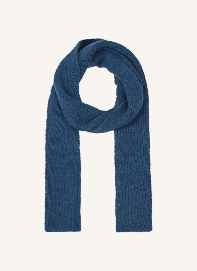 Wool and Angora Scarf | Navy blue