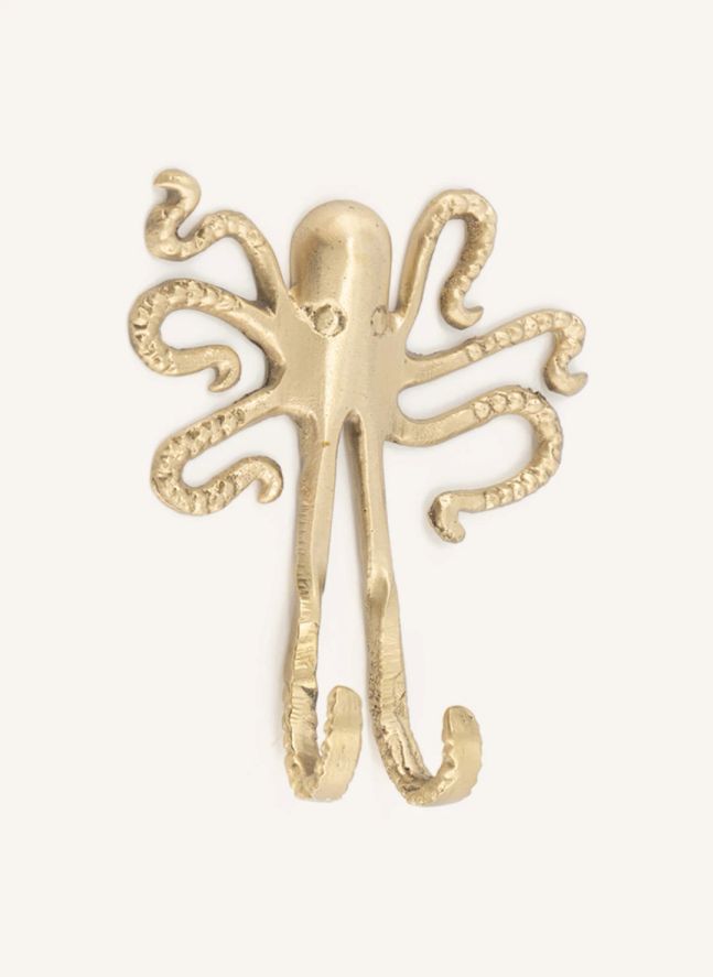 Percha de latón reciclado Pulpo Ella | Dorado