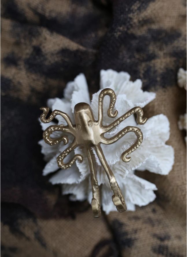 Percha de latón reciclado Pulpo Ella | Dorado