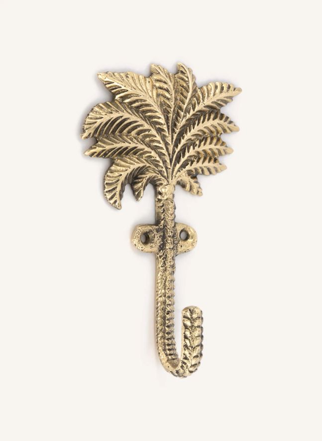 Perchas de latón reciclado Devi Palmtree - Juego de 2 | Marrón Dorado