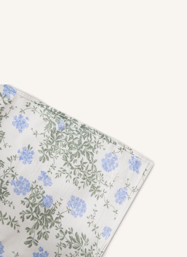 Plumbago Quilted Organic Cotton Blanket | Blue