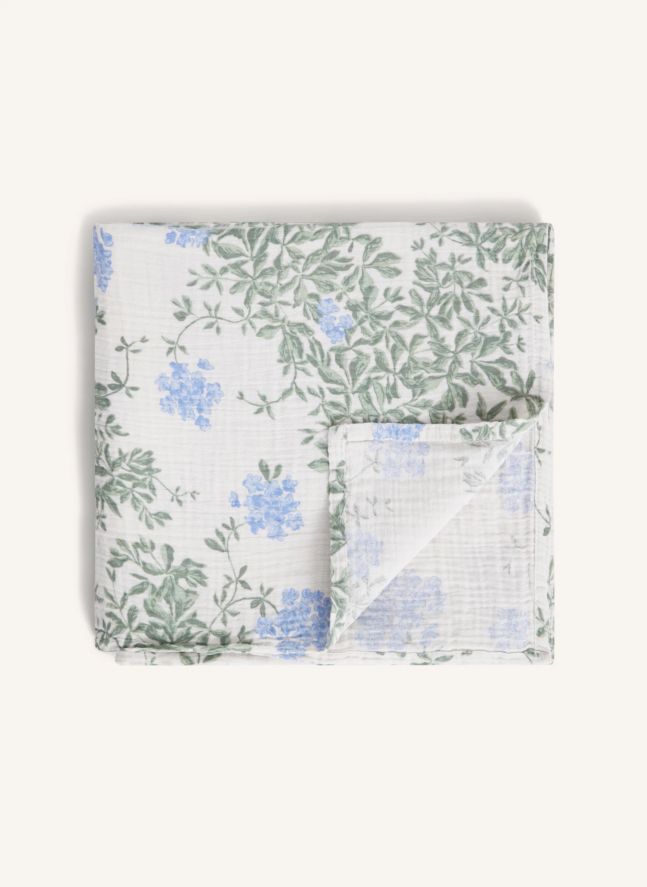 Lange d'emmaillotage Plumbago en coton bio | Bleu