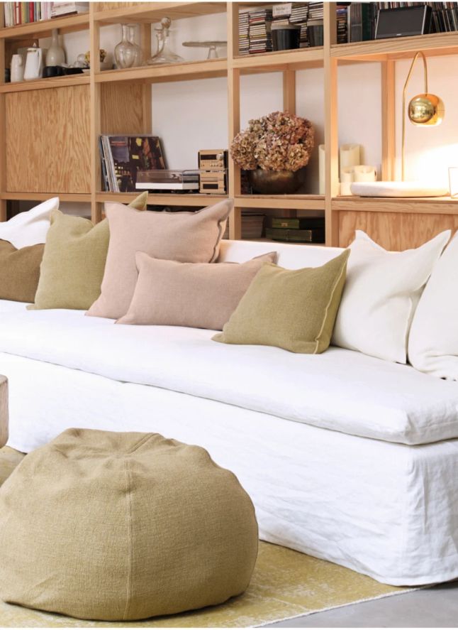 Coussin Vice Versa en toile Formentera | Blanc