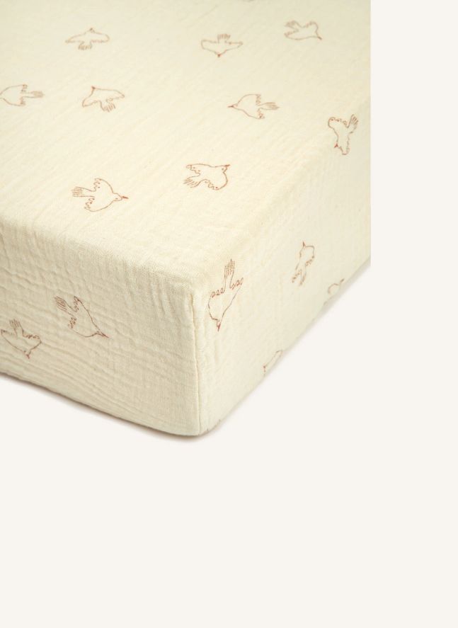 Drap-housse Hoshi Birds | Beige