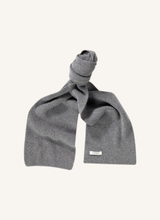 Wool and Angora Scarf | Charcoal grey