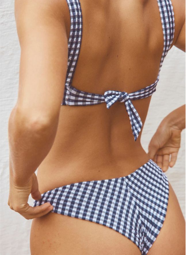Haut de Maillot L'Ensorcelant Vichy | Bleu marine