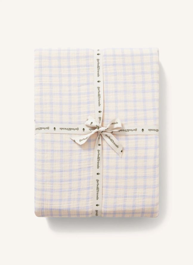 Fitted Sheet Gingham Sky | Light blue