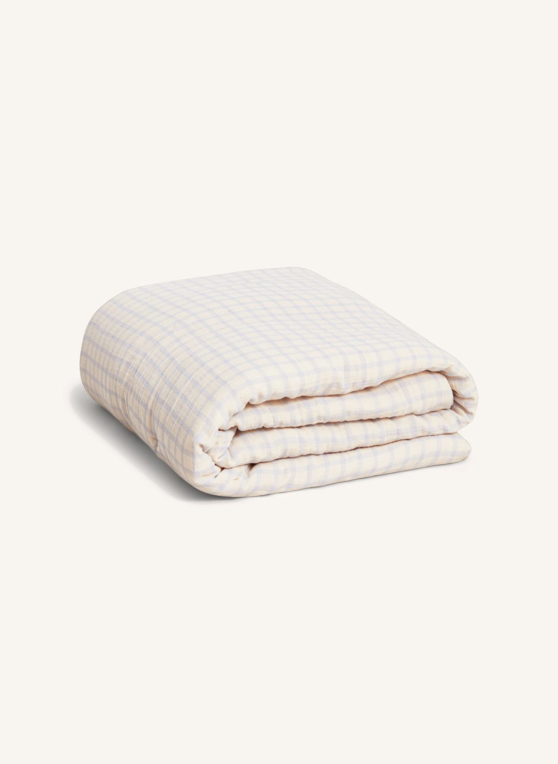 Gingham Sky blanket | Light blue- Product image n°0