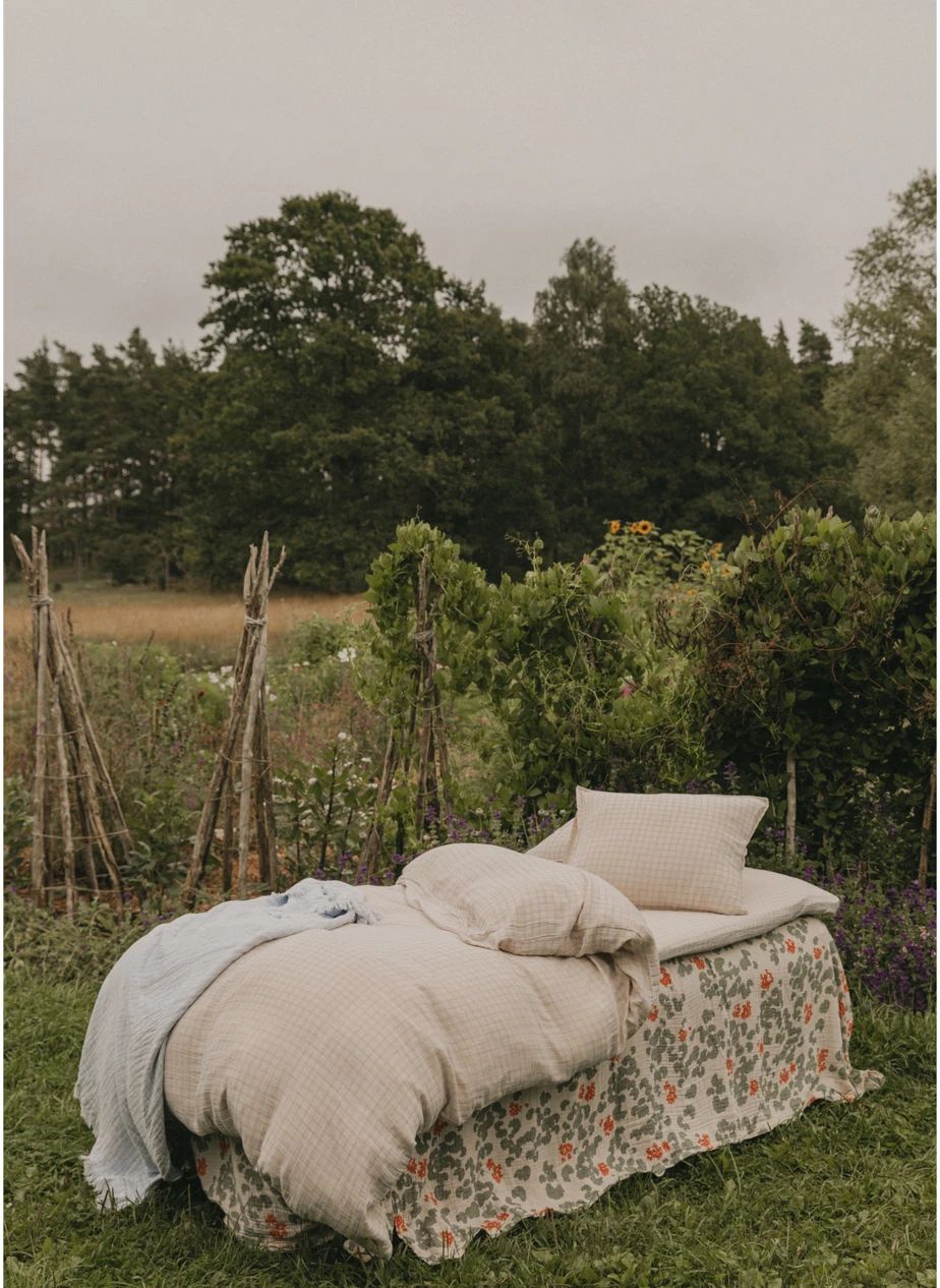 Gingham Sky blanket | Light blue- Product image n°1