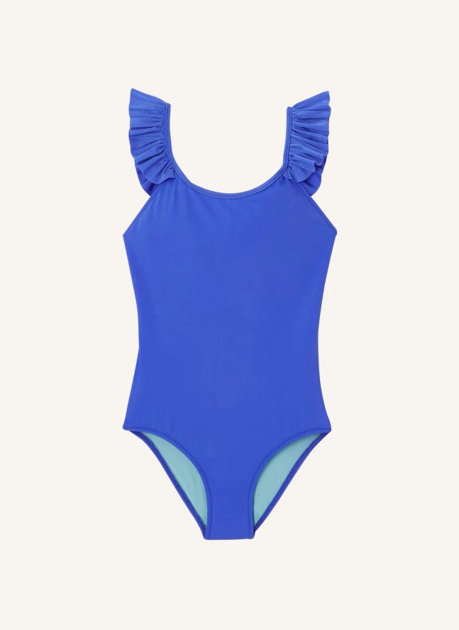 Maillot de Bain 1 Pièce Anti-UV Fibres Recyclées | Bleu azur