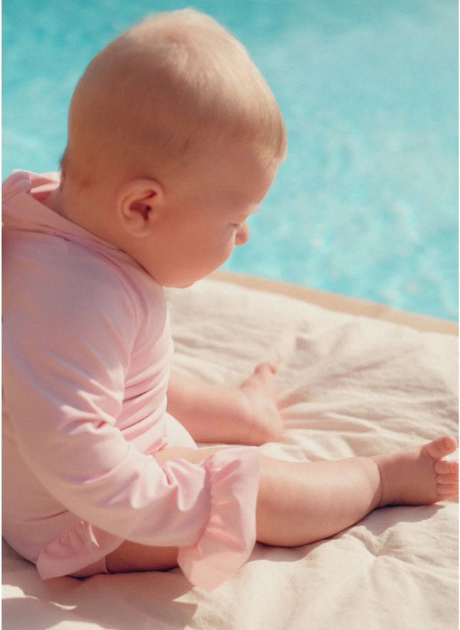 Maillot de Bain Anti-UV Fibres Recyclées | Rose pâle