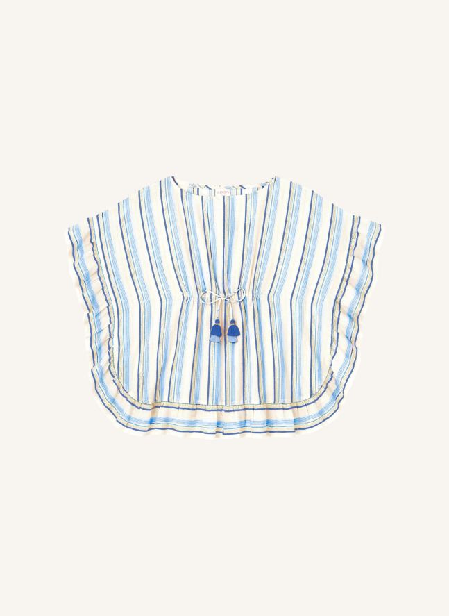 Caftan Rayé Métallisé | Beige