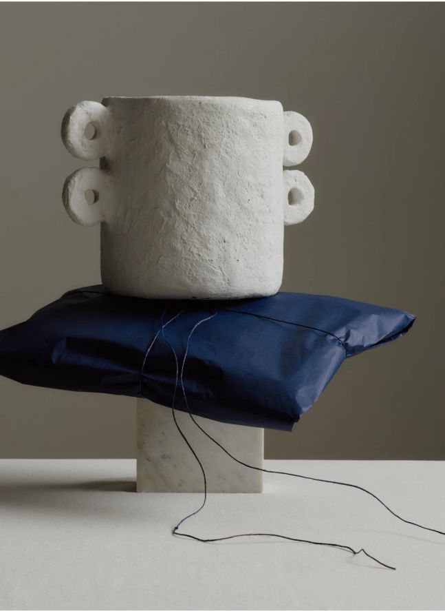 Pot Marie en papier maché | Beige