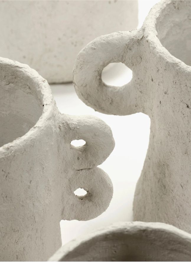 Pot Marie en papier maché | Beige