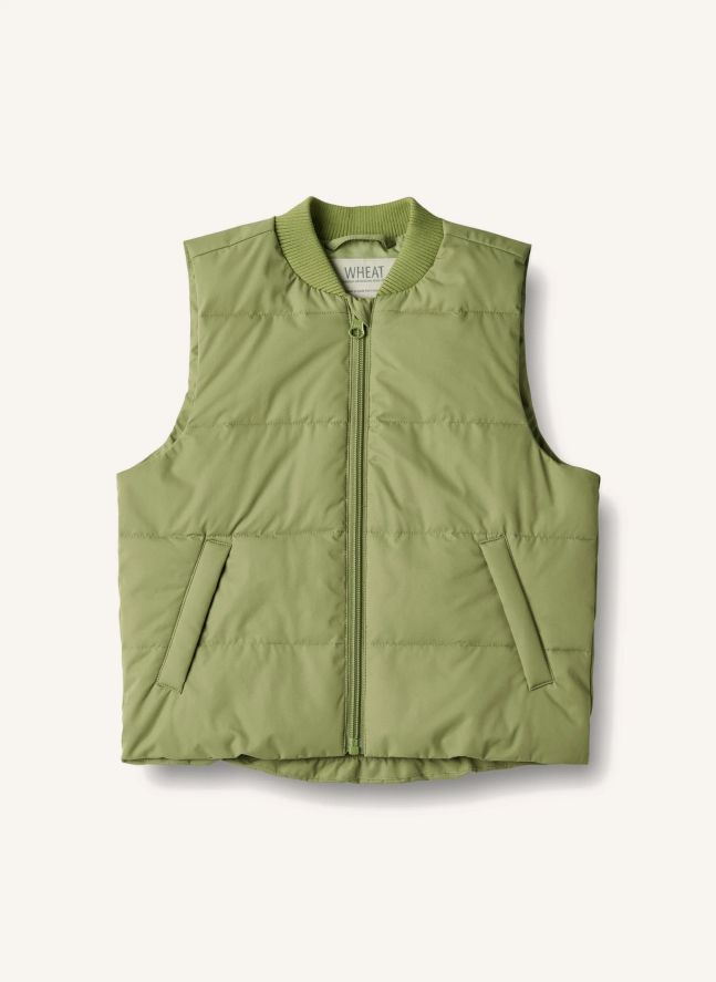Veste Puffer Sans Manches Andre Unie Fibres Recyclées | Vert