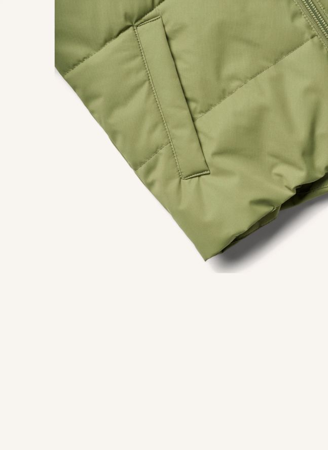 Veste Puffer Sans Manches Andre Unie Fibres Recyclées | Vert