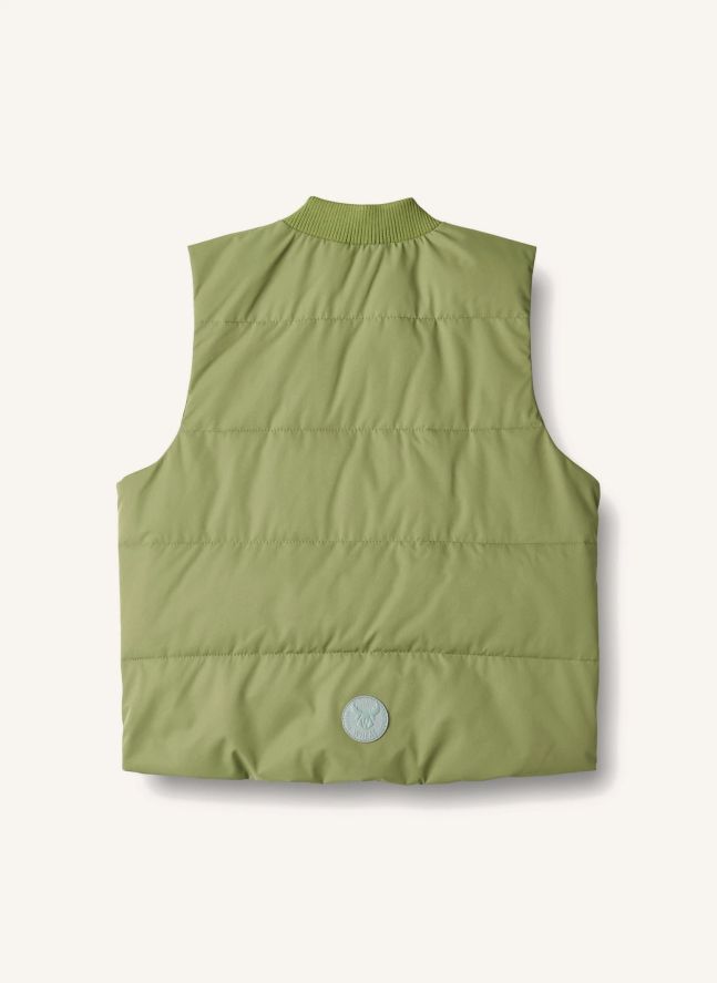 Veste Puffer Sans Manches Andre Unie Fibres Recyclées | Vert