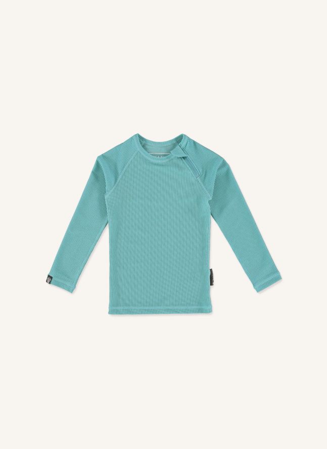 T-Shirt Anti-UV Côtelé | Turquoise