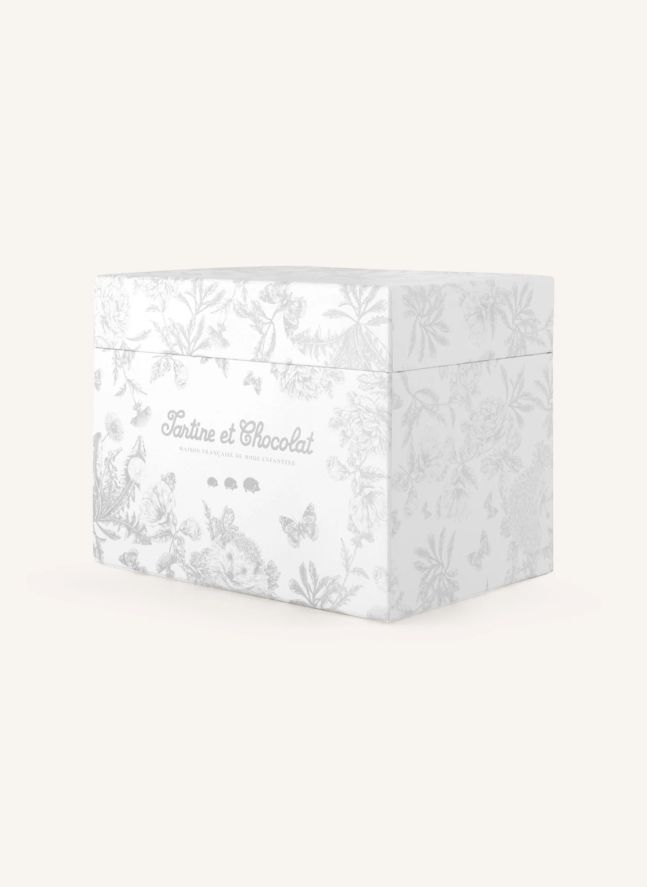 Mobile musical Augustin le lapin Toile de Jouy | Gris clair