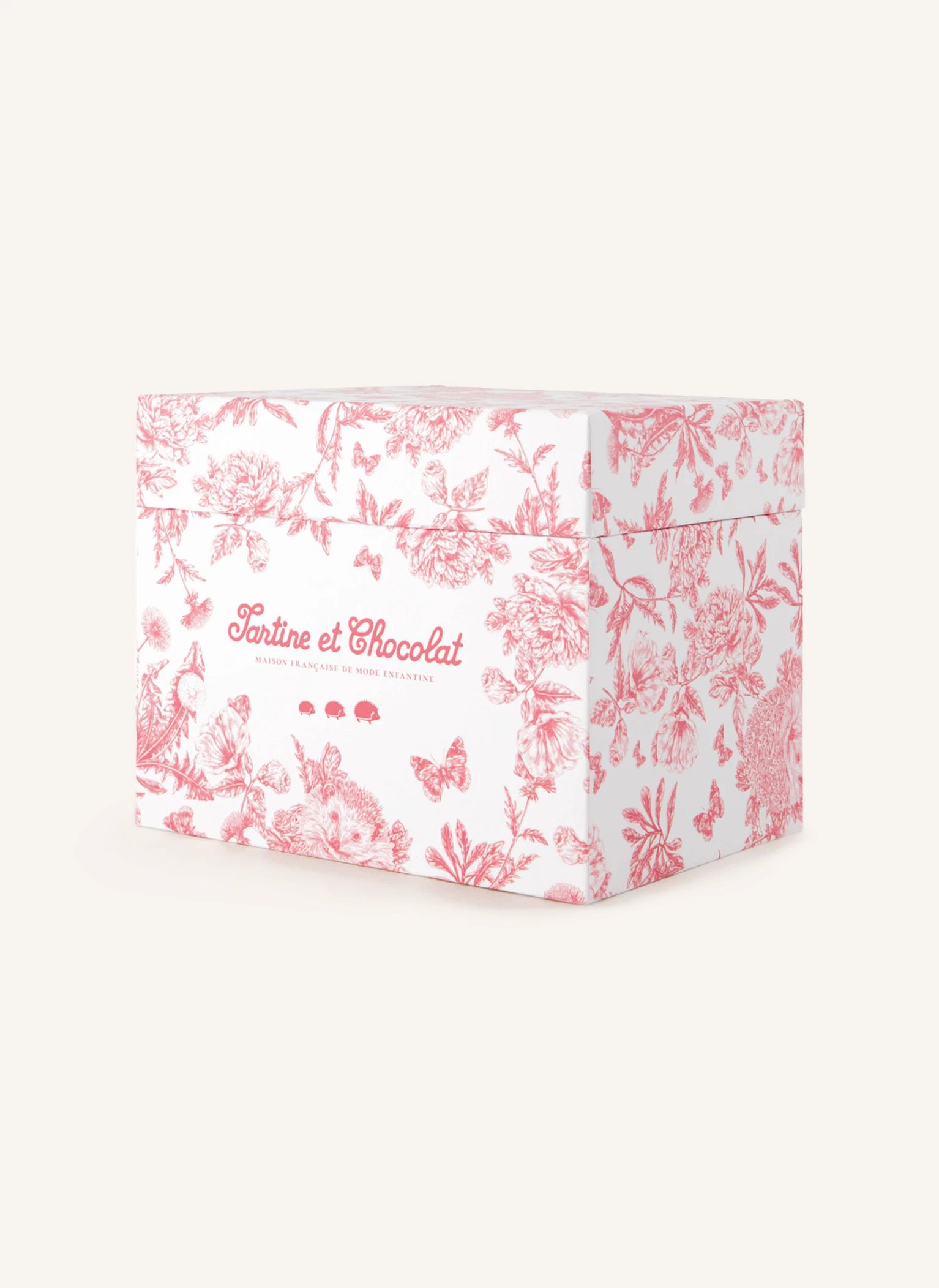 Mobile musical Augustin le lapin Toile de Jouy | Rose pêche- Image produit n°3