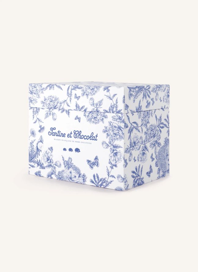Mobile musical Augustin le lapin Toile de Jouy | Bleu