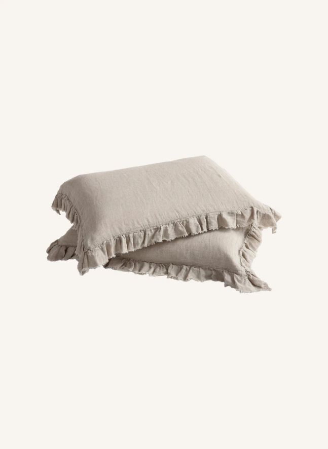 Taie d'oreiller Boho en Lin Lavé | Naturel