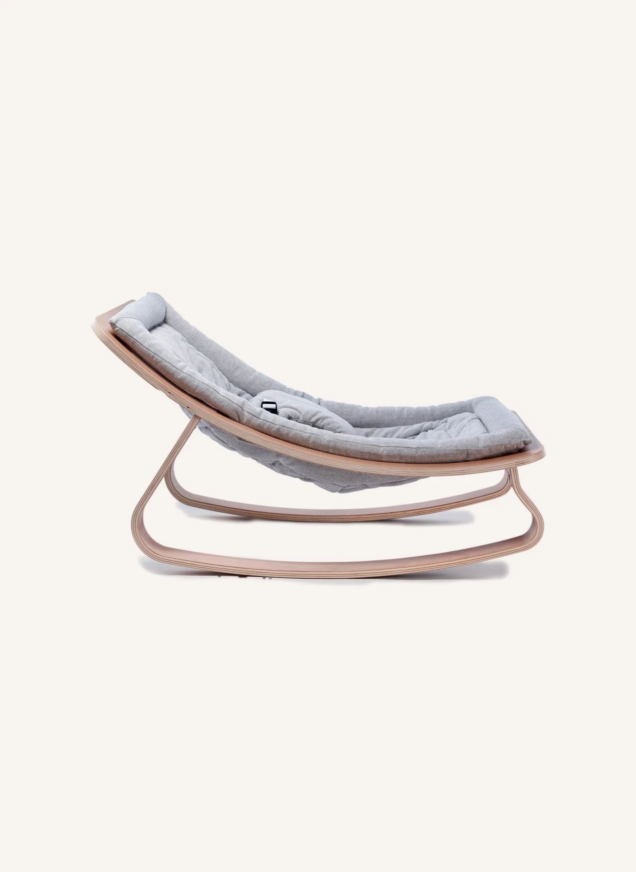 Levo Beech Wood Baby Bouncer | Grey- Product image n°1