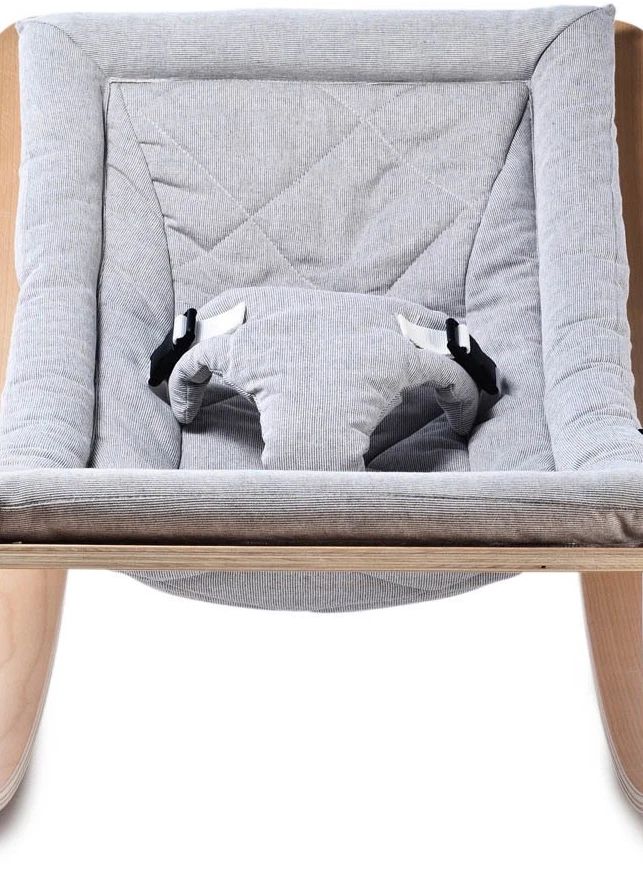 Levo Beech Wood Baby Bouncer | Grey- Product image n°2