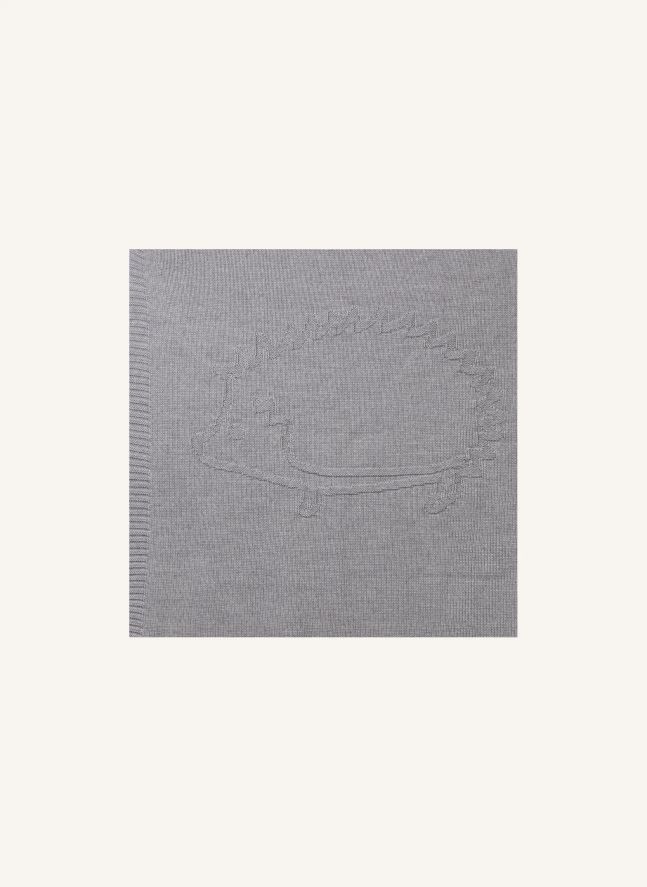 Plaid Hérisson en laine mélangée 75x100 cm | Gris clair