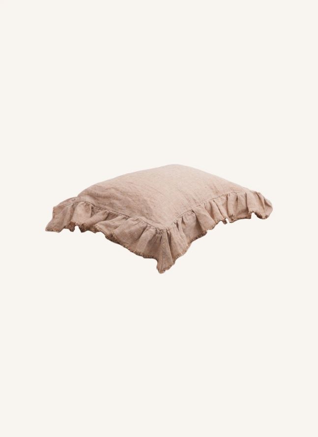 Taie d'oreiller Boho en Lin Lavé shaker | Calisson